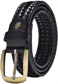 img 4 attached to Leather Braided Casual Buckle DD122