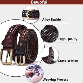 img 3 attached to Leather Braided Casual Buckle DD122