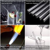 🥤 eco friendly glass drinking straws for boba smoothies, reusable and healthy, bpa free, 9&quot; x 0.55&quot; / 0.4&quot; / 0.32&quot;, 5 pack with cleaning brush (mixed size) logo