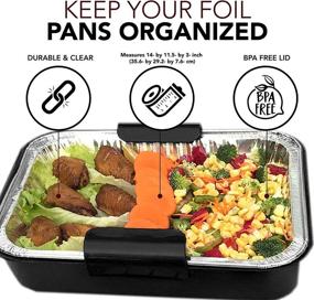 img 1 attached to 🍽️ Black Aluminum Foil Carrier with Lid, Serving Spoon, and Stackable Casserole Pans Holder by Exultimate