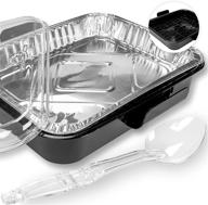 🍽️ black aluminum foil carrier with lid, serving spoon, and stackable casserole pans holder by exultimate логотип