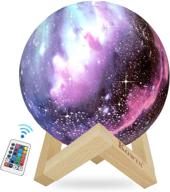 🌙 kowth moon lamp 5.9in: dimmable 3d colorful led night light for kids bedroom - 16 colors, 7 light modes, usb charging, wooden stand логотип