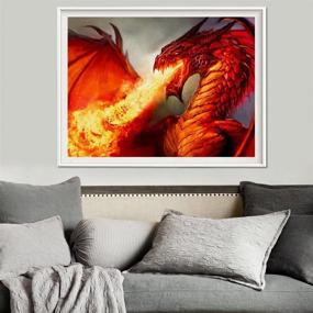 img 3 attached to Diamond Painting Kit: Full Diamond Spitfire Dragon, Square ResinStone, 5D DIY Diamond Embroidery Painting, Counted Paint by Number Kits, Cross Stitch