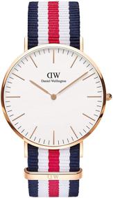 img 4 attached to Часы Daniel Wellington Classic Canterbury с мультицветным ремешком NATO.