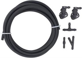 img 4 attached to 🚗 XtremeAmazing 2Pcs Car Windshield Wiper Washer Nozzle Spray Jet Kit with 3M Fluid Hose and Connector Adapter: 55372143AB