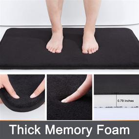 img 3 attached to Smiry Memory Foam Bath Mat - Super Soft Absorbent Non Slip Bathroom Rug Runner - 17&#34; x 24&#34; - Black