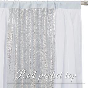 img 2 attached to 🎉 PONY DANCE 84-Inch Long Curtains for Living Room - Sparkly Silver Sequins, White Sheer Backdrop, 3 Layers of Fabric - Ideal for Party Birthdays, Anniversaries, Wedding Decor - Set of 2 Panels