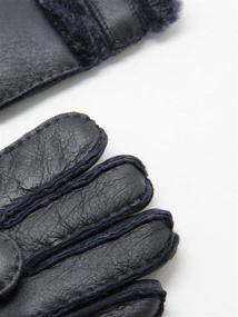 img 2 attached to 🧤 YISEVEN Shearling Sheepskin Mittens Adjustable: Cozy Comfort with Customizable Fit
