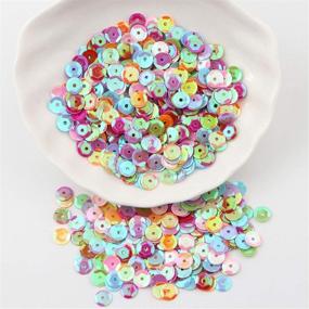 img 1 attached to CCINEE Loose Sequins, 16000PCS Bulk Assorted Color Rainbow Round Cup Sequins for Sewing Crafts, Nails Decorations – 6MM Size