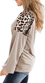 img 2 attached to 🐆 Stylish Women's Leopard Print Long Sleeve Shirts for a Casual Fall Look: Color Block Tops and Sweatshirts