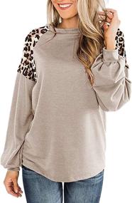 img 3 attached to 🐆 Stylish Women's Leopard Print Long Sleeve Shirts for a Casual Fall Look: Color Block Tops and Sweatshirts