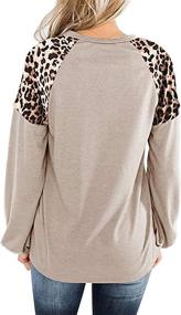 img 1 attached to 🐆 Stylish Women's Leopard Print Long Sleeve Shirts for a Casual Fall Look: Color Block Tops and Sweatshirts