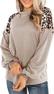 🐆 stylish women's leopard print long sleeve shirts for a casual fall look: color block tops and sweatshirts logo