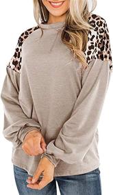 img 4 attached to 🐆 Stylish Women's Leopard Print Long Sleeve Shirts for a Casual Fall Look: Color Block Tops and Sweatshirts