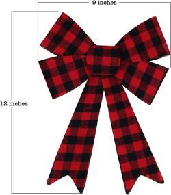 img 1 attached to 🎀 Iconikal 5-Loop Flannel Bows: Red Buffalo Plaid 6-Pack, 9 x 12-Inch - Top Quality!