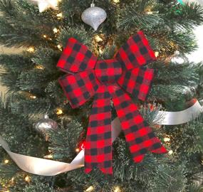 img 2 attached to 🎀 Iconikal 5-Loop Flannel Bows: Red Buffalo Plaid 6-Pack, 9 x 12-Inch - Top Quality!