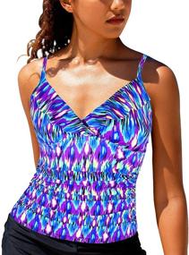 img 3 attached to 👙 Hilor Tankini Swimsuits: Stylish Shirred Swimwear for Women's Clothing, Ideal for Swimsuits & Cover Ups