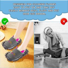 img 2 attached to 🐶 Microfiber Cartoon Dog Mop Slippers - Detachable Mopping Shoes, Perfect for Dusting and Cleaning in Office, Home, and Room