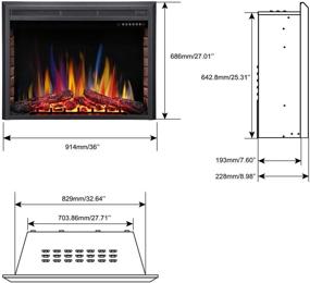 img 2 attached to 🔥 R.W.FLAME 36" Электрический камин: сенсорный экран, дистанционное управление, таймер и опция разноцветного пламени