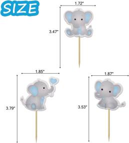 img 3 attached to 🐘 48pcs Blue Elephant Cupcake Toppers for Baby Boy Shower - It's a Boy Cupcake Picks Decoration, Perfect for Baby Boy's Birthday Party Supplies