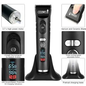 img 2 attached to 💇 Ceenwes Cordless Professional Hair Clippers, Rechargeable Hair Trimmer with LED Display - Men and Family Haircut Kit, Includes Charging Dock, 8 Guide Combs, 2 Scissors and 1 Hairdressing Cape