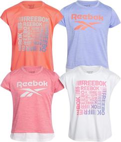 img 4 attached to 👚 Reebok Girls' T-Shirt – Short Sleeve Active Performance T-Shirt (4 Pack): Enhance Your Daughter's Active Wardrobe Today!