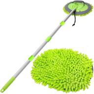 🚗 63" willingheart car wash mop brush tool mitt with long handle for american cars, trucks, suvs, rvs, and trailers - 2 in 1 chenille microfiber duster, scratch-free cleaning logo
