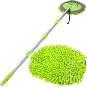 img 4 attached to 🚗 63" WillingHeart Car Wash Mop Brush Tool Mitt with Long Handle for American Cars, Trucks, SUVs, RVs, and Trailers - 2 in 1 Chenille Microfiber Duster, Scratch-Free Cleaning