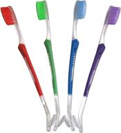 🦷 ортодонтический набор зубных щеток (4 шт.) - двусторонняя щетка с v-образным наконечником и межзубным насадком для эффективной очистки ортодонтических брекетов. логотип
