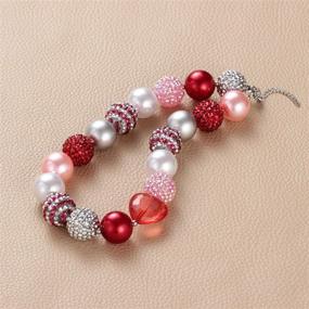 img 3 attached to 🎀 Stylish HABILY Chunky Bubblegum Necklace & Hairpin: Christmas Fashion Beads for Baby Girls with Gift Box