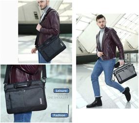 img 3 attached to 💼 Scioltoo Laptop Briefcases 15.6-inch - Men's Messenger Shoulder Bags