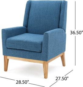 img 2 attached to Archibald Blue Mid-Century Modern Accent Chair with Fabric Upholstery