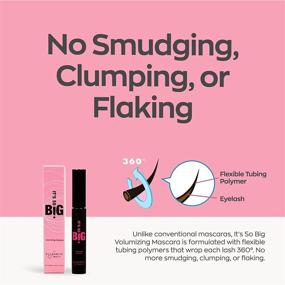 img 1 attached to Cruelty-Free Black Volumizing Mascara: Elizabeth Mott It's So BIG Waterproof Smudge Proof Mascara with Hourglass Wand - No Clump, Curl & Lash Extension (10ml)