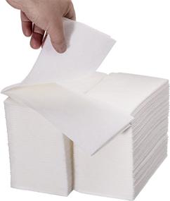 img 2 attached to 🧻 eDayDeal Luxury Linen Feel Disposable Guest Hand Towels in Bulk - 100 Count, Soft & Absorbent Cloth-Like Paper Napkins for Bathroom, Kitchen, Weddings, Parties, Dinners, or Events - White