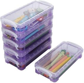 img 4 attached to BTSKY 6 Pack Large Capacity Pencil Box With White Buckles