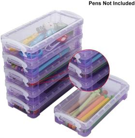 img 2 attached to BTSKY 6 Pack Large Capacity Pencil Box With White Buckles