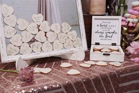 img 1 attached to PMPX Vintage Drop Top Frame: Unique Wedding Guest Book Alternative with Stand, 80 Wood Hearts, and Matching Box - Perfect for Weddings, Showers, Anniversaries, and Special Events