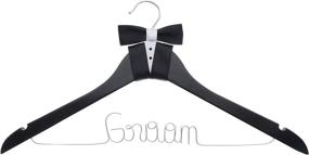 img 2 attached to 🤵 Ella Celebration Groom Hanger: Perfect Wooden & Wire Hanger for Tuxedos and Suits in Elegant Black Wood (Groom Edition)