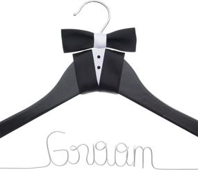 img 4 attached to 🤵 Ella Celebration Groom Hanger: Perfect Wooden & Wire Hanger for Tuxedos and Suits in Elegant Black Wood (Groom Edition)