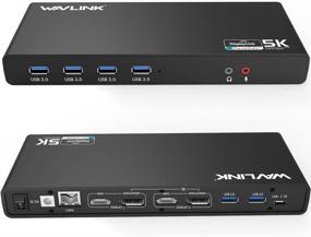 img 4 attached to 🔌 WAVLINK Универсальная ноутбуковая док-станция USB 3.0 с поддержкой USB C для видеовыходов 5K/ двойной 4K @60Hz для Windows и Mac – двойной монитор (2 HDMI &amp; 2 DP), гигабитная сеть Ethernet, 6 USB 3.0, звук.