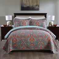 maiufun queen/full size cotton bedspread quilt sets (90x98 inch) - reversible paisley floral patchwork patterns - 3-piece bedding coverlet for all season (includes 1 quilt + 2 pillow shams) logo