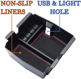 img 3 attached to 🔴 Premium Center Console Organizer Tray Wrangler JL/JLU 2018-2022 & Gladiator JT Truck 2020-2022 - Red Trim Accent - Enhanced Armrest Accessories - Not for JK/JKU Models