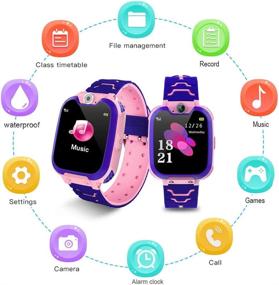 img 3 attached to 👧 Smartwatch for Kids - Boys and Girls Digital Watch with Games - 1.44" HD Touchscreen Children's Smart Watch with SOS Call, Camera, Music Player, Game, Alarm (Pink)