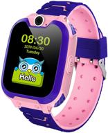 👧 smartwatch for kids - boys and girls digital watch with games - 1.44" hd touchscreen children's smart watch with sos call, camera, music player, game, alarm (pink) logo