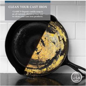 img 3 attached to 🍳 CLARK'S Cast Iron Soap (12 oz) - Premium Plant-Based Castile & Coconut Soap for Cast Iron Cookware - Vegan-Friendly Formula, No Detergents, Parabens, or Synthetic Foaming Agents