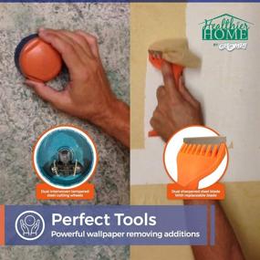 img 1 attached to 🧹 Effortless Wallpaper Removal Made Easy: Introducing WP Chomp Wallpaper Scorer Remover Tool with Hardened Steel Wheels 52014