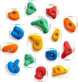 img 2 attached to 🧗 Premium Set of 15 Resin Rock Climbing Holds for Kids | Indoor Outdoor Playground Climbing Wall | Easy Install with Zink Plated Mounting Hardware