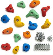 🧗 premium set of 15 resin rock climbing holds for kids | indoor outdoor playground climbing wall | easy install with zink plated mounting hardware logo