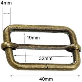 img 2 attached to 🔧 Adjustable Slide Belt Keeper 1-inch and 1.25-inch – Movable Bar Slider Strap Adjuster – Rectangle Strap Keeper for Purse Making (Antique Brass) - Set of 20pcs in 1.25-inch, Antique Brass