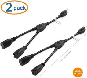 img 3 attached to 🔌 Cable Matters 2-Pack 2 Outlet Power Splitter Cord - 1.2ft (Power Cord Splitter) for Enhanced SEO